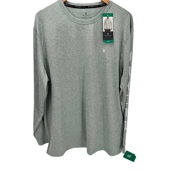 Spyder Swim Shirt Mens XL Green Long Sleeve Rash Guard Beach Pool Pullover NEW - Picture 1 of 10